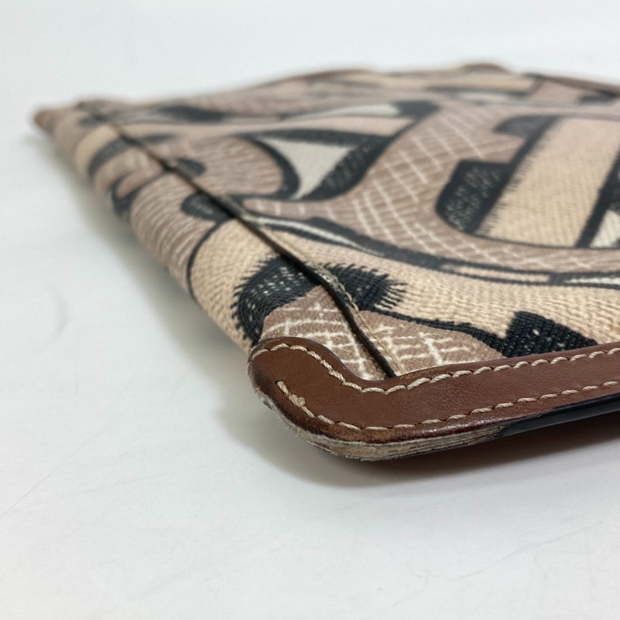 Burberry Brown Pvc Leather Clutch Bag (Pre-Owned)
