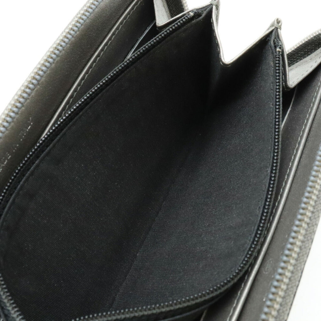 Chanel Metallic Gray Grained Calfskin Long Wallet (Bi-Fold) (Pre-Owned)