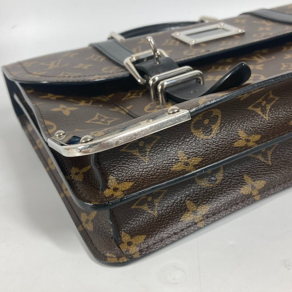 Louis Vuitton Black Brown Monogram Monogram Briefcase Handbag Tote Bag (Pre-Owned)