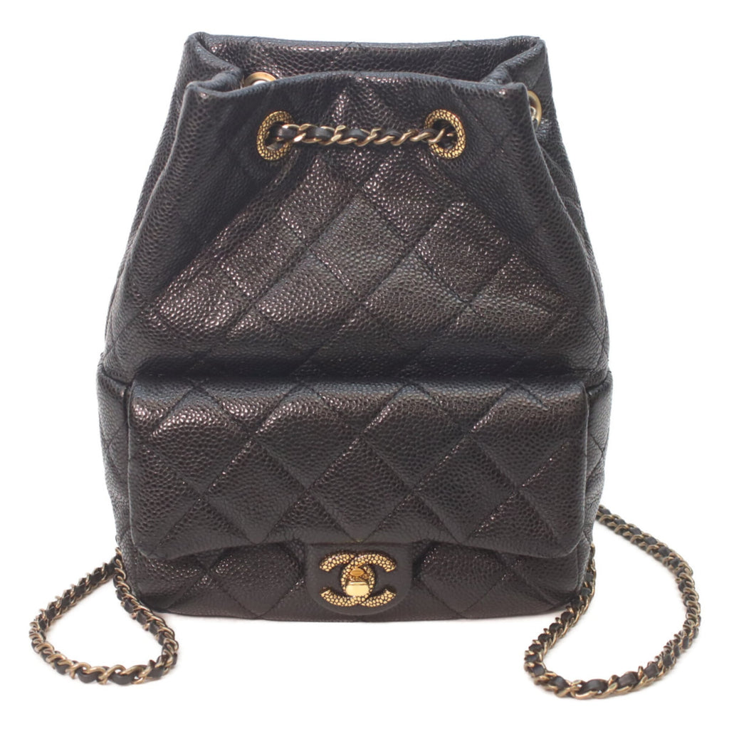 Chanel Black Grained Calfskin Backpack (Pre-Owned)