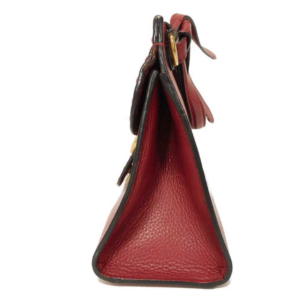 Gucci Gg Marmont Red Color Leather Handbag Shoulder Bag (Pre-Owned)