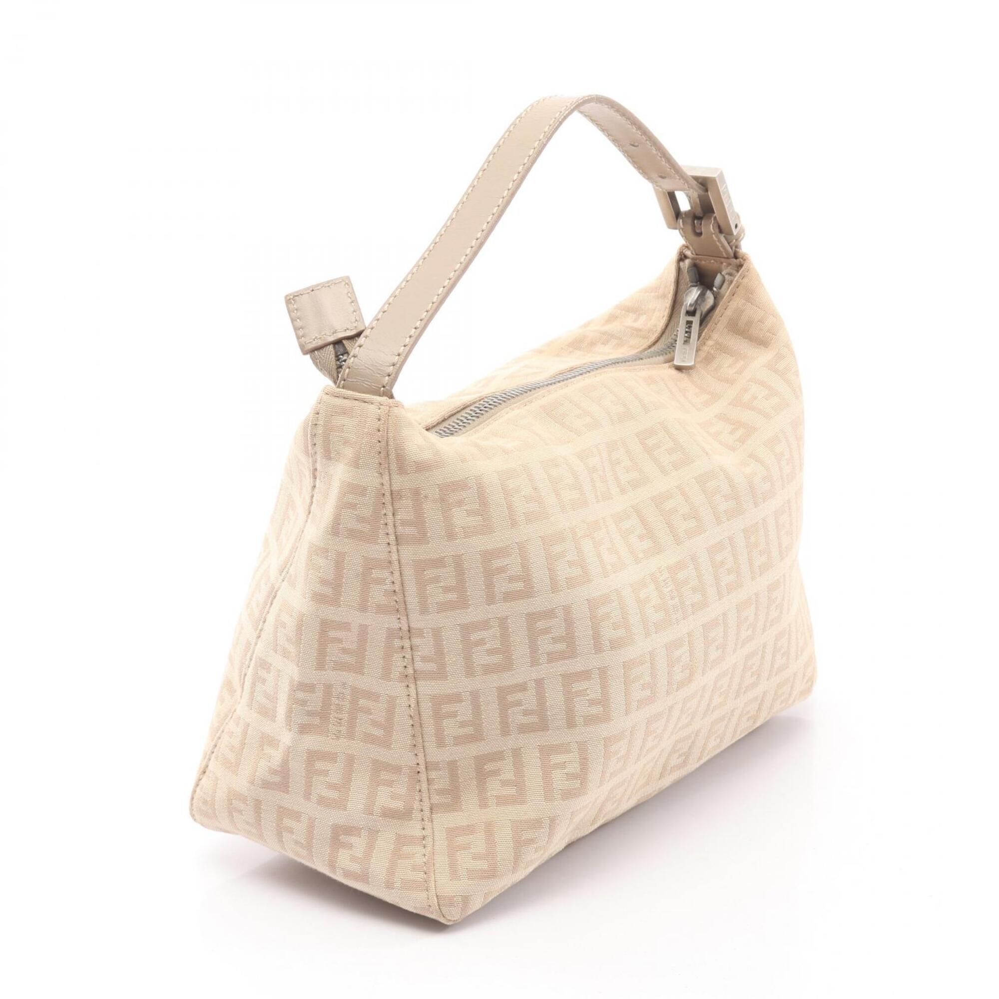 Fendi Beige Canvas Leather Handbag (Pre-Owned)