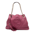 Gucci Purple Leather Shoulder Bag Tote Bag (Pre-Owned)