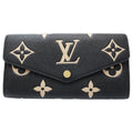 Louis Vuitton Beige Black Monogram Empreinte Long Wallet (Bi-Fold) (Pre-Owned)