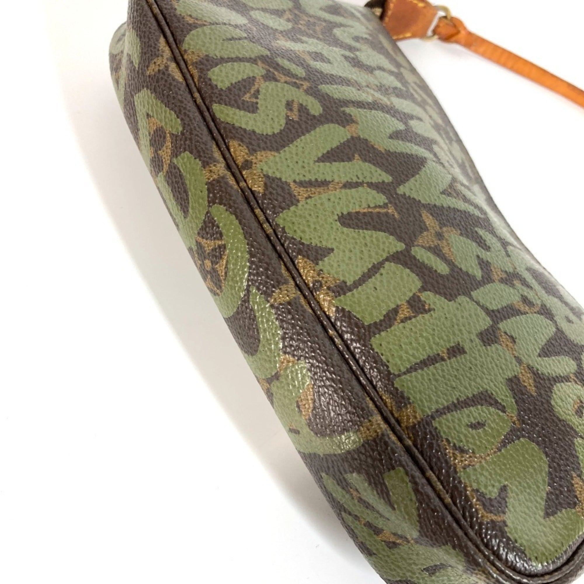 Louis Vuitton Khaki Monogram Graffiti Handbag Pochette Shoulder Bag (Pre-Owned)