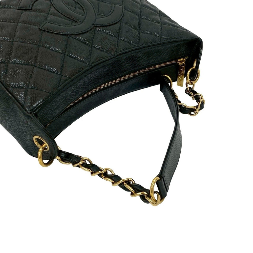 Chanel Black Grained Calfskin Handbag Shoulder Bag (Pre-Owned)