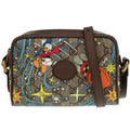 Gucci Brown Orange Gg Supreme Pvc Leather Shoulder Bag (Pre-Owned)