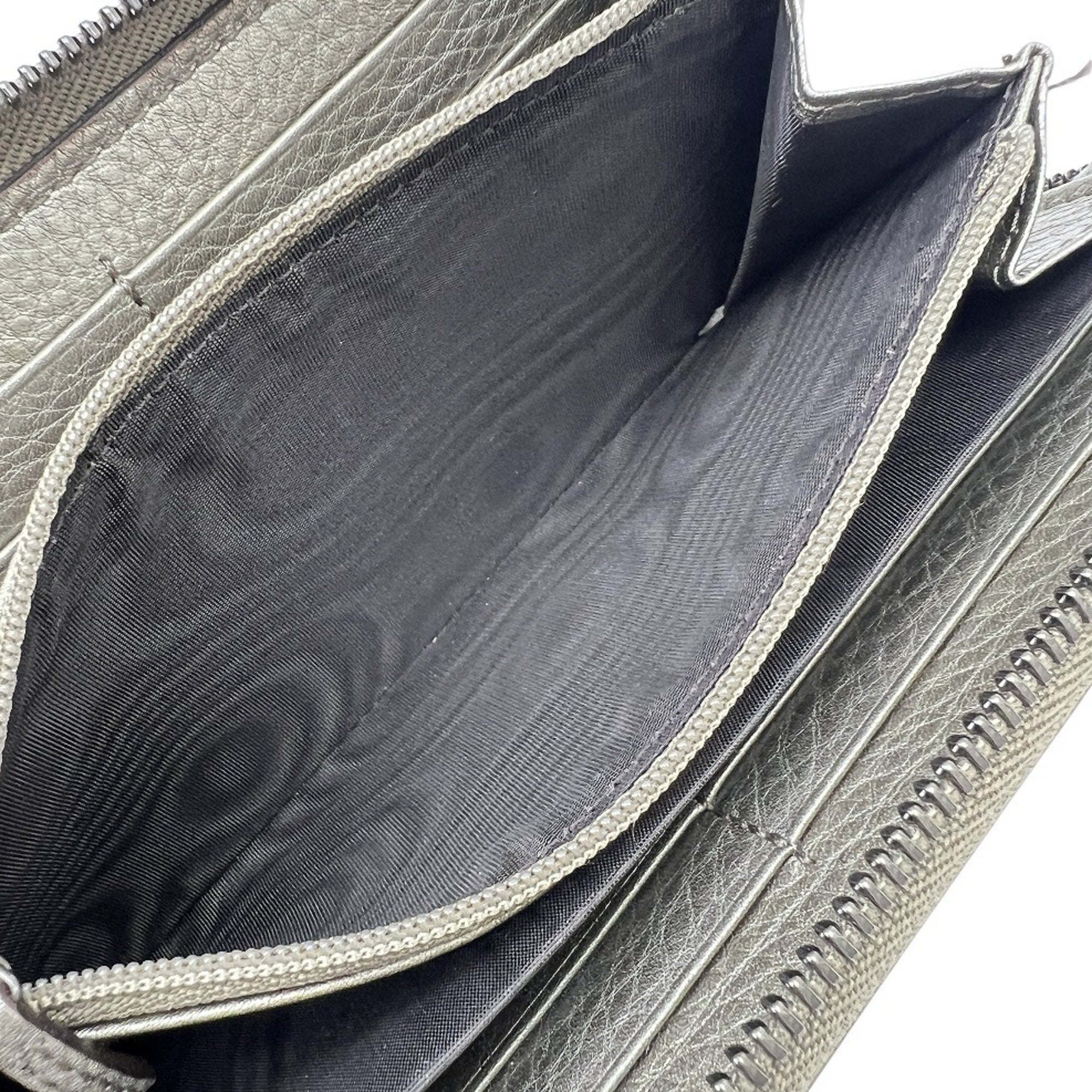 Gucci Metallic Gold Leather Long Wallet (Bi-Fold) (Pre-Owned)