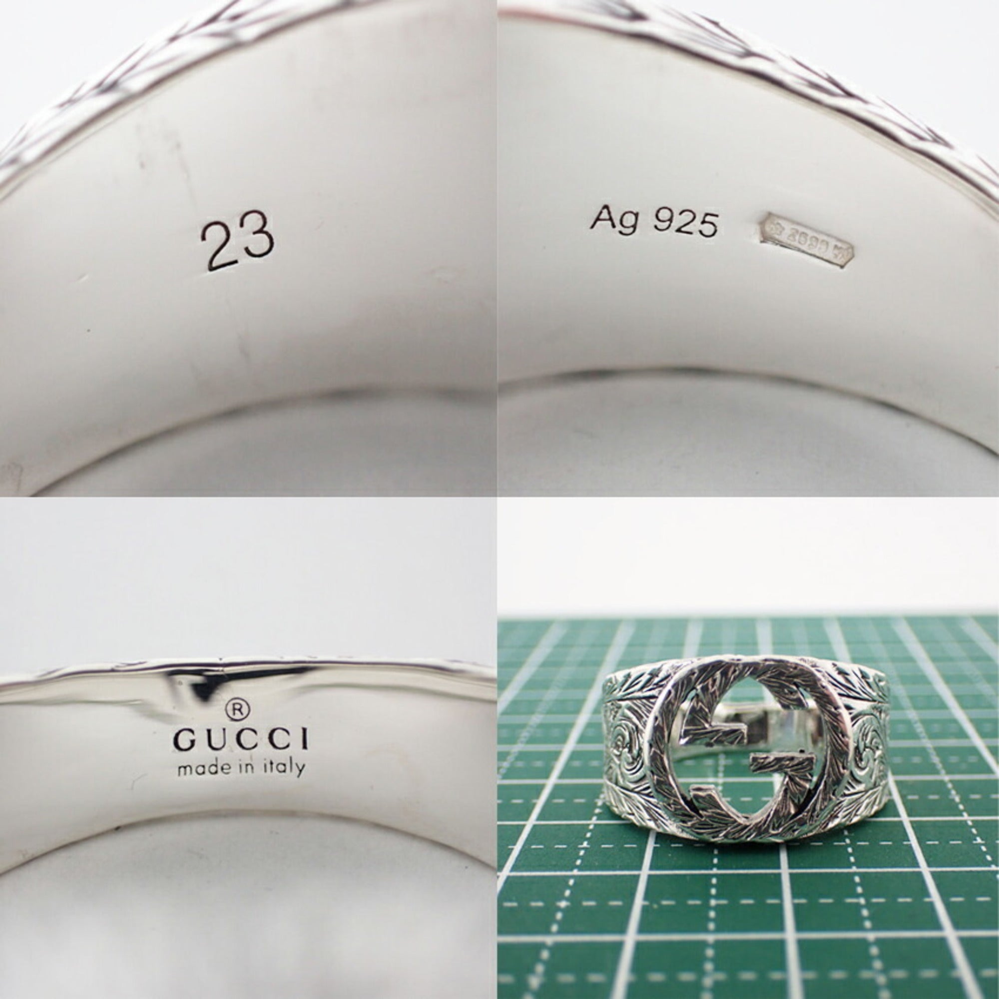 Gucci Sterling Silver 925 Band Ring (Pre-Owned)