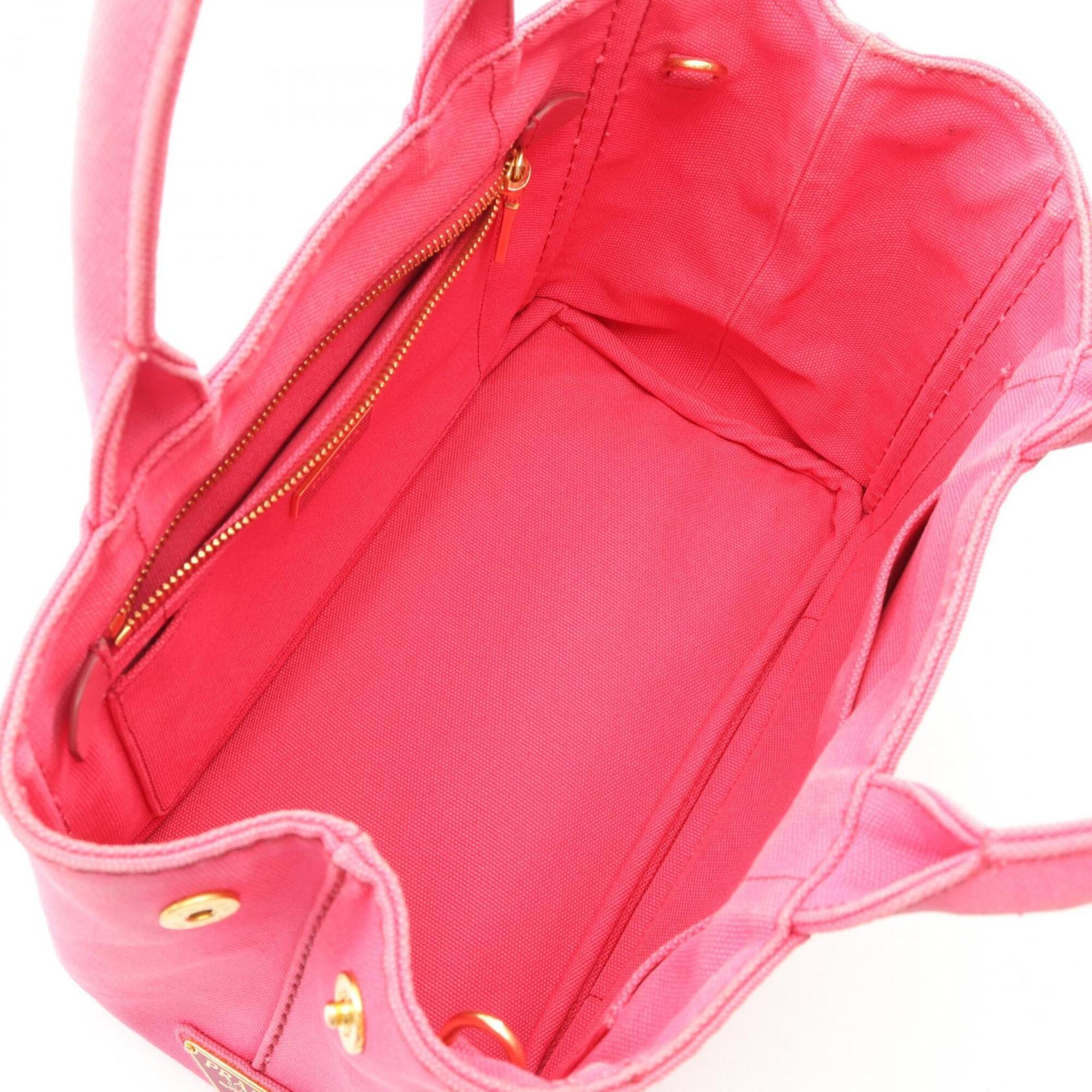 Prada Pink Canvas Handbag Tote Bag (Pre-Owned)