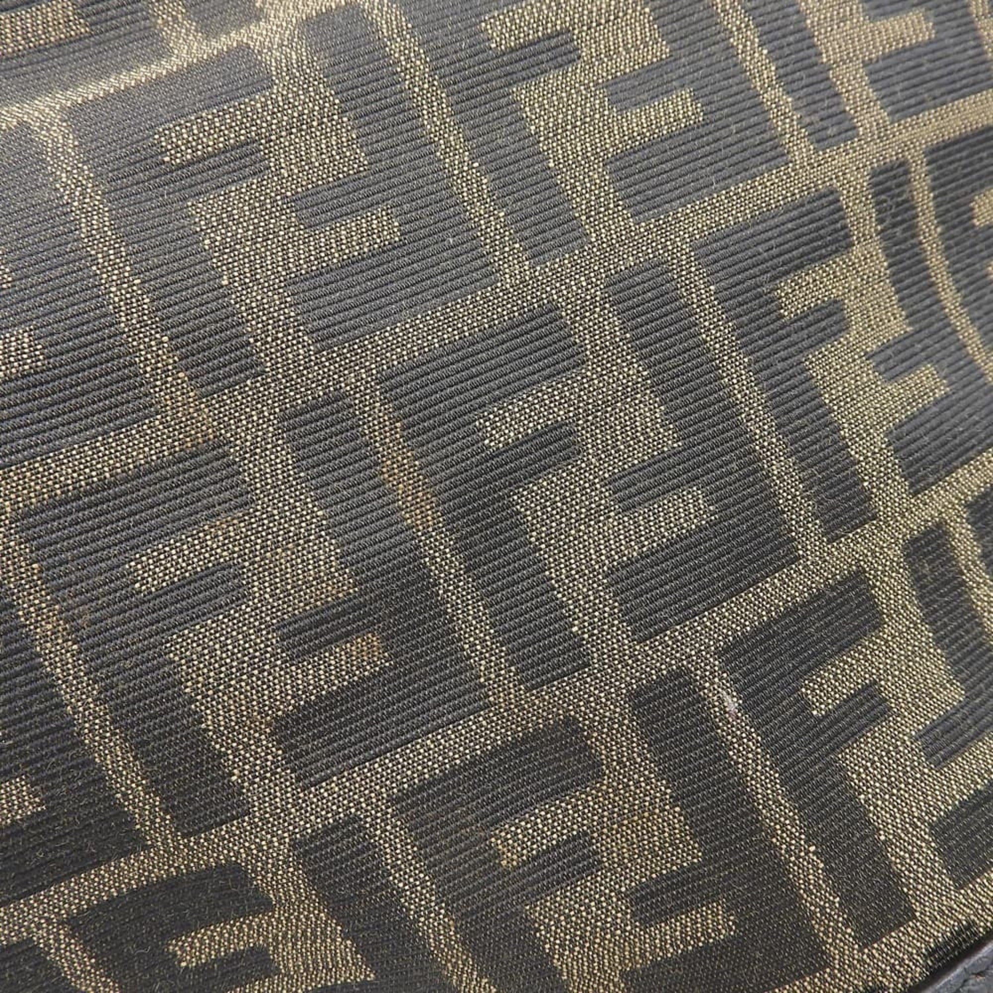 Fendi Zucca Brown Zucca Leather Shoulder Bag (Pre-Owned)