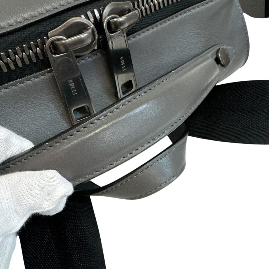 Fendi Gray Leather Backpack (Pre-Owned)