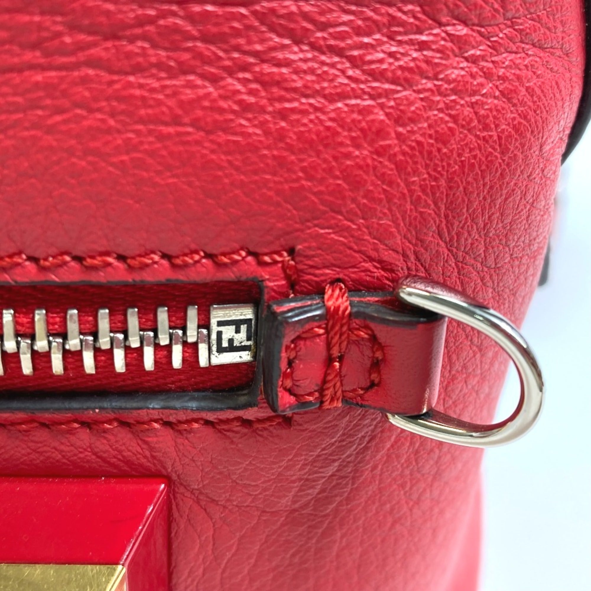 Fendi Red Leather Backpack (Pre-Owned)