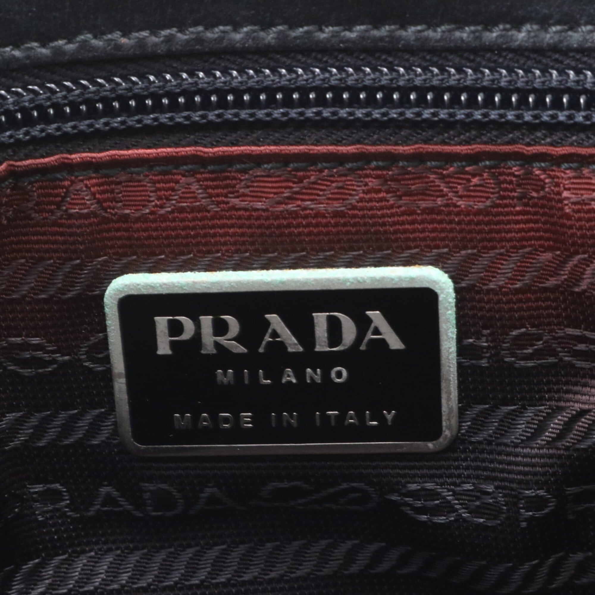 Prada Black Nylon Leather Handbag Tote Bag (Pre-Owned)