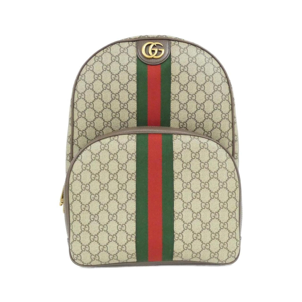 Gucci Beige Brown Gg Supreme Canvas Leather Shoulder Bag (Pre-Owned)