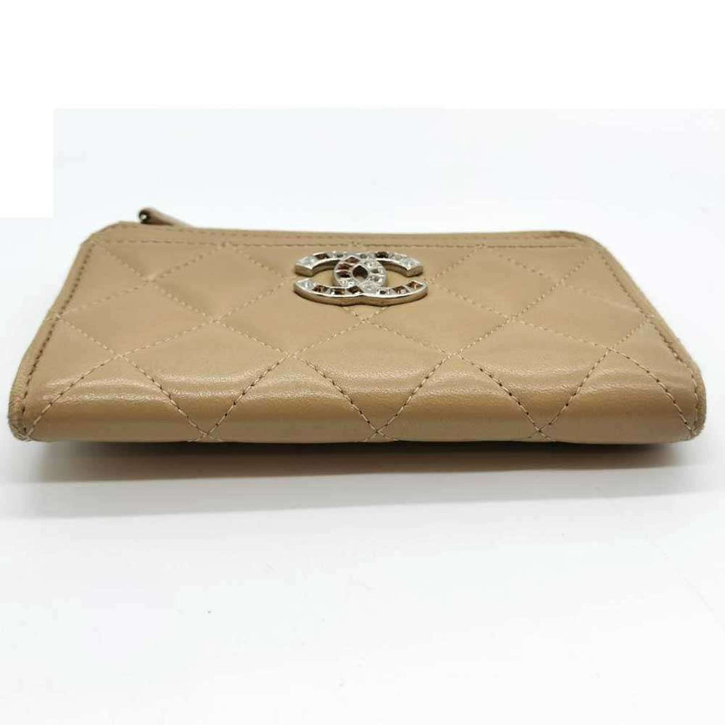 Chanel Matelasse Beige Light Brown Leather Pochette (Pre-Owned)