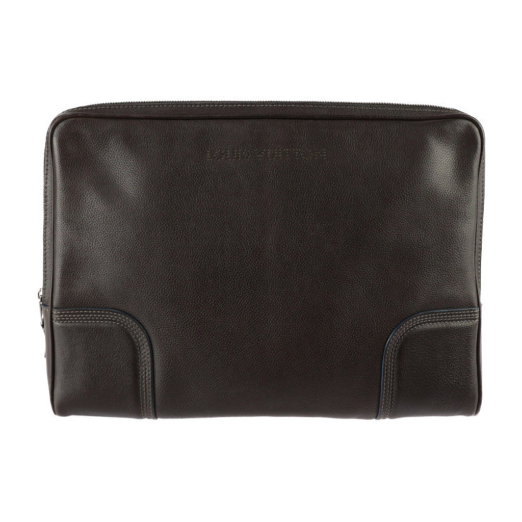 Louis Vuitton Brown Leather Clutch Bag Handbag (Pre-Owned)