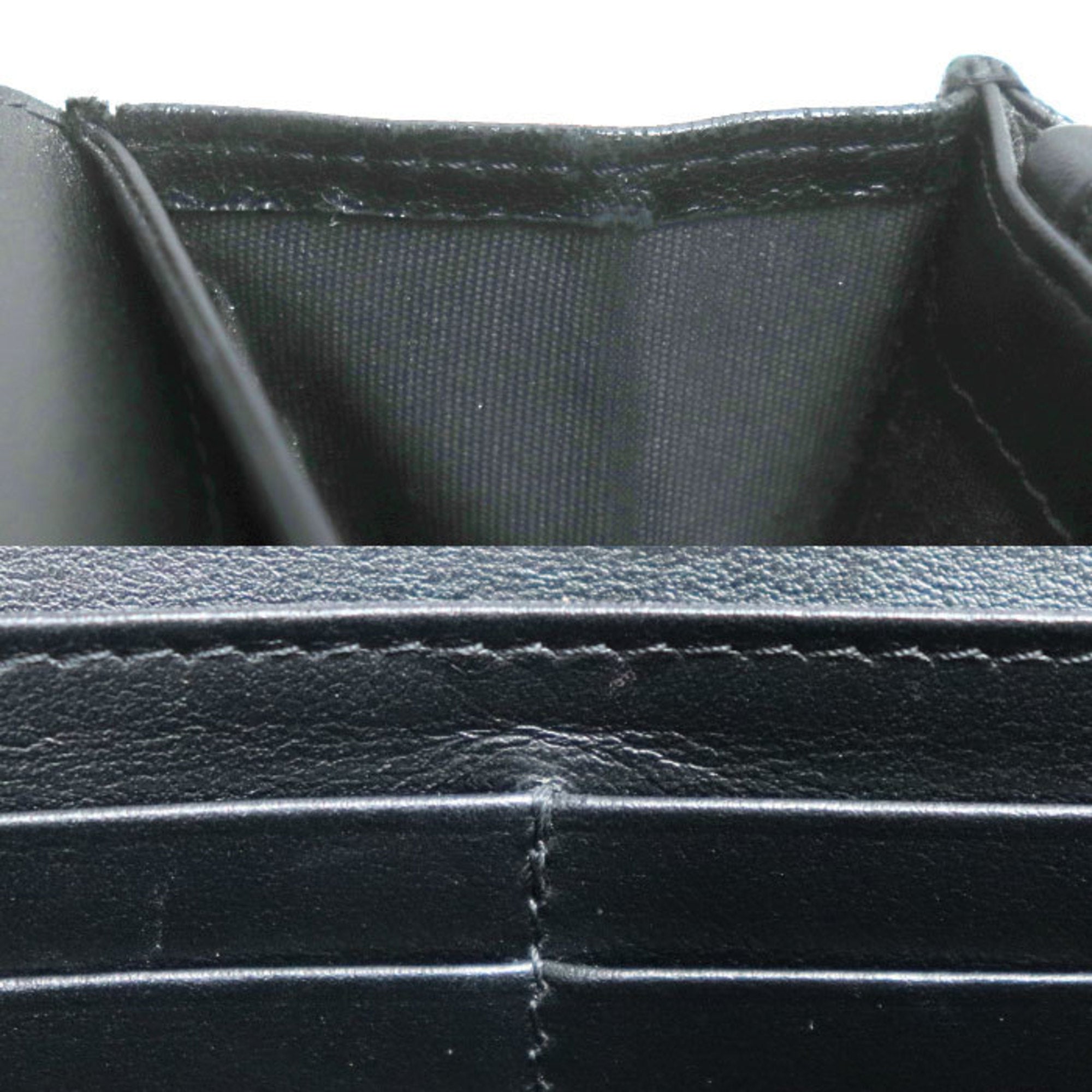 Chanel Black Leather Long Wallet (Bi-Fold) (Pre-Owned)