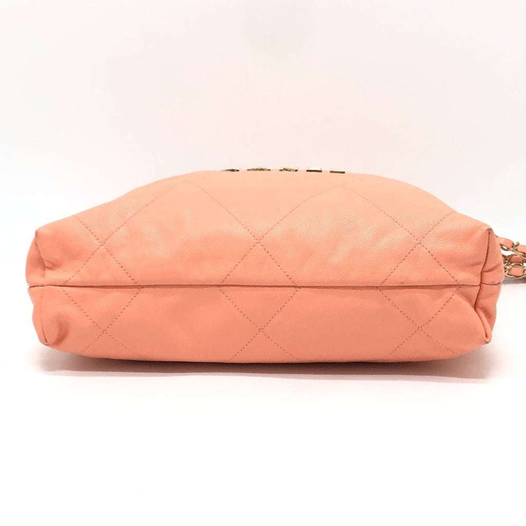 Chanel Matelasse Coral Pink Grained Calfskin Handbag Shoulder Bag (Pre-Owned)