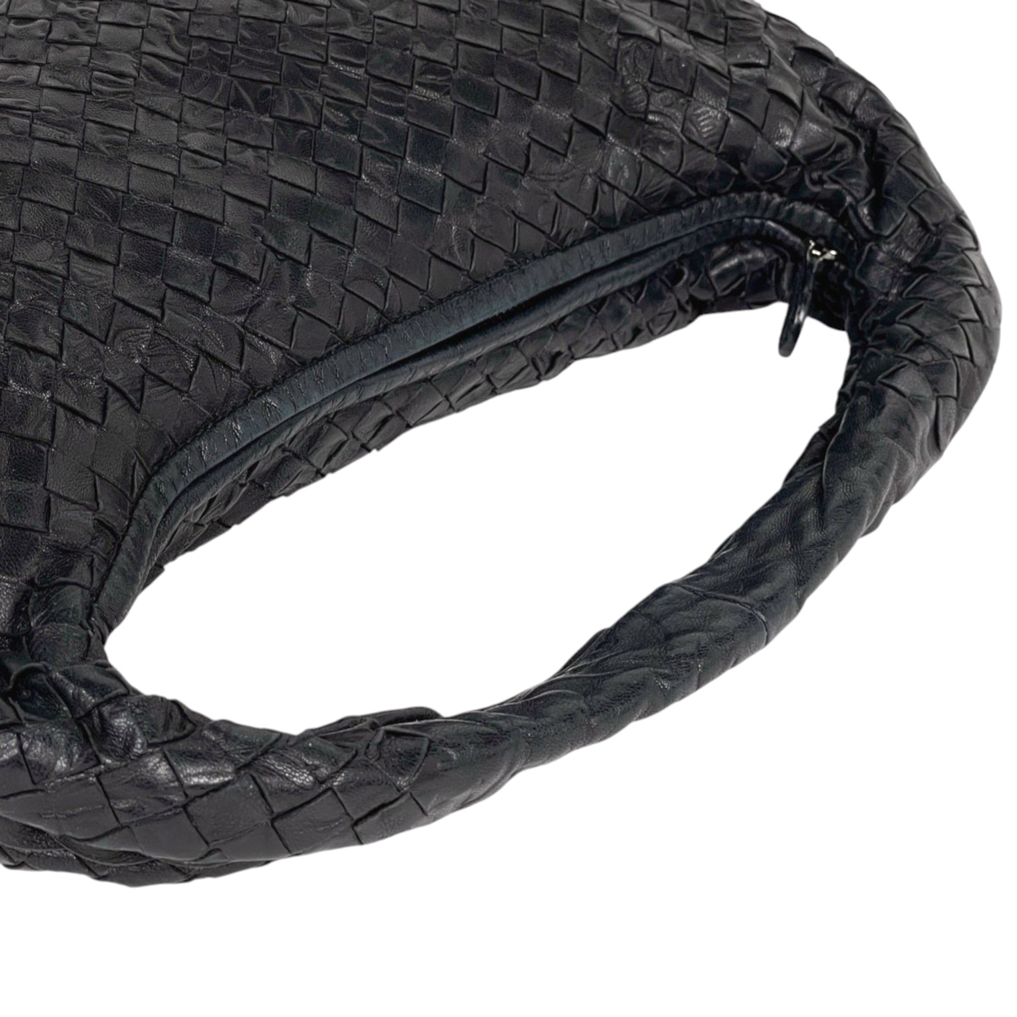 Bottega Veneta Black Leather Handbag Shoulder Bag (Pre-Owned)