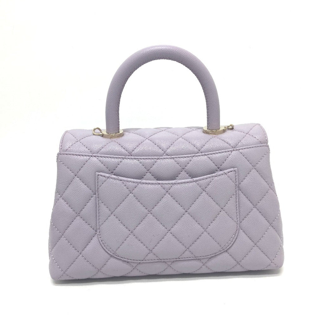 Chanel Purple Grained Calfskin Handbag Shoulder Bag (Pre-Owned)