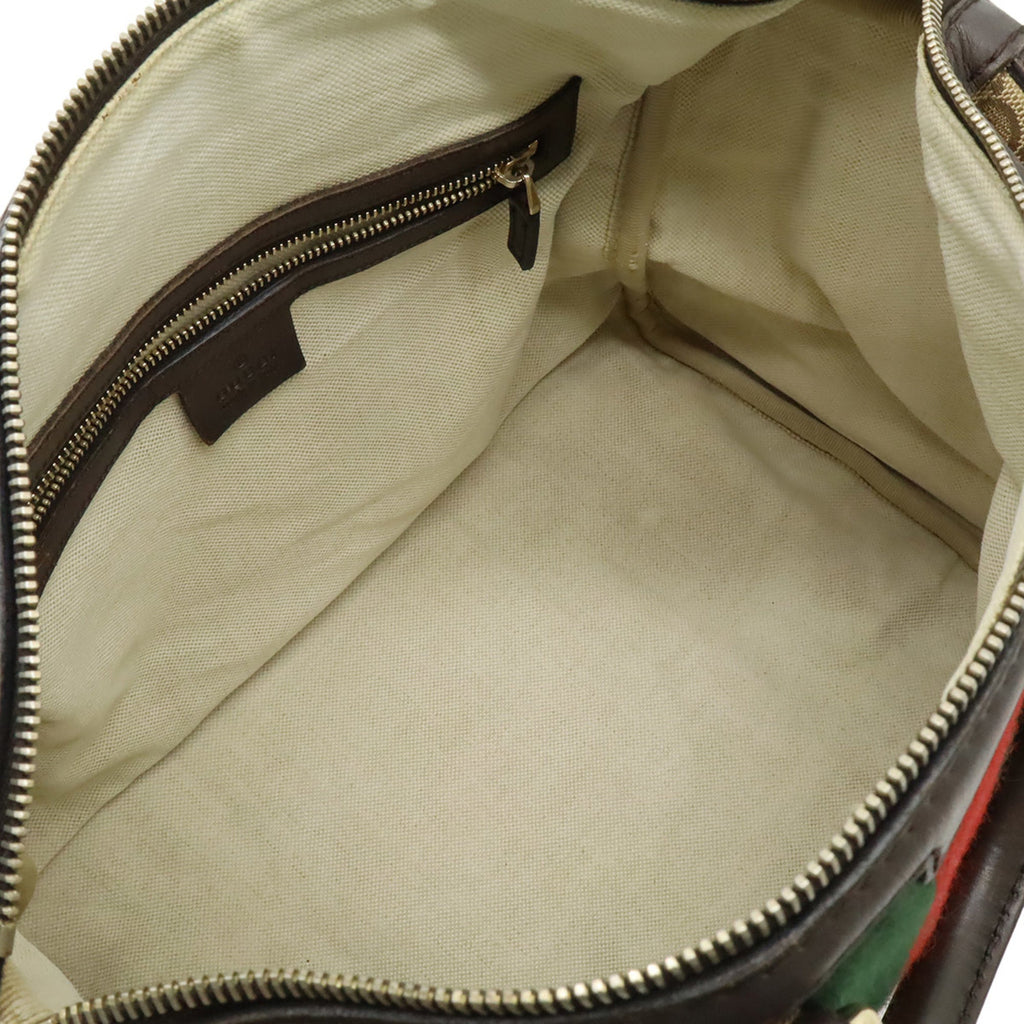 Gucci Beige Black Dark Brown Green Khaki Red Color Yellow Gg Canvas Handbag Shoulder Bag (Pre-Owned)