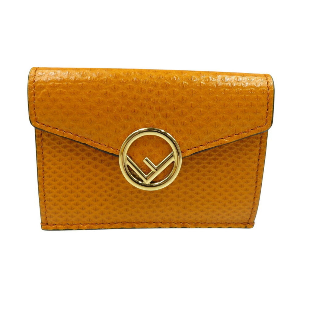 Fendi Yellow Leather Wallet (Tri-Fold) (Pre-Owned)