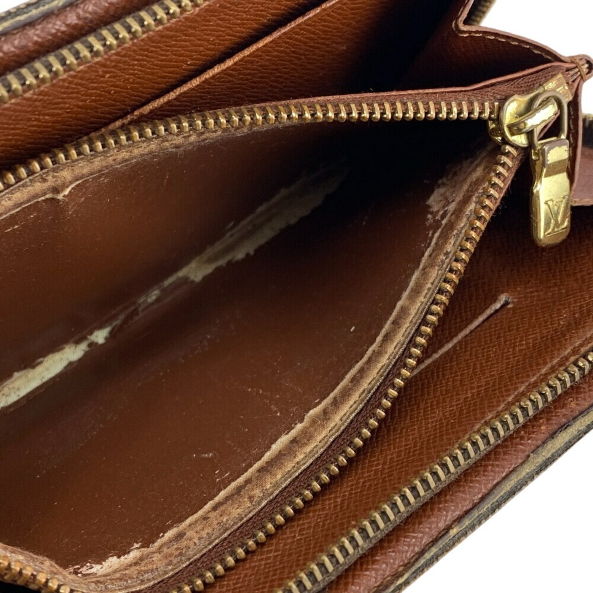 Louis Vuitton Monogram Brown Leather Long Wallet (Bi-Fold) (Pre-Owned)