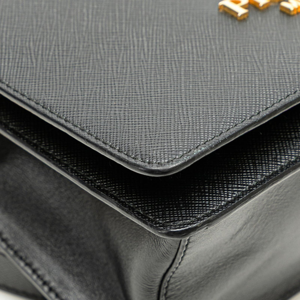Prada Black Leather Shoulder Bag (Pre-Owned)