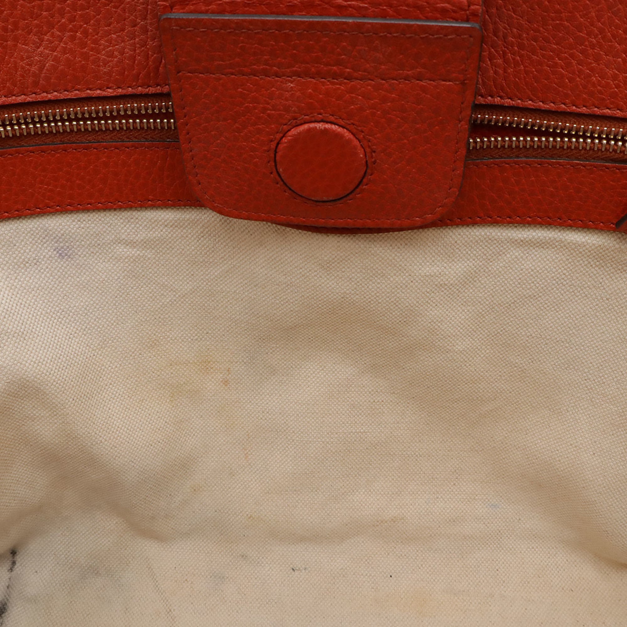 Gucci Red Color Leather Shoulder Bag Tote Bag (Pre-Owned)