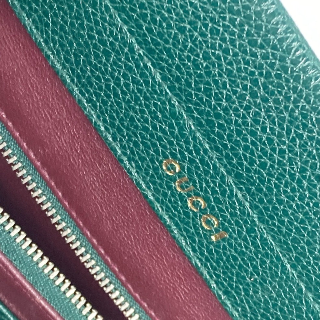 Gucci Green Leather Handbag Shoulder Bag (Pre-Owned)