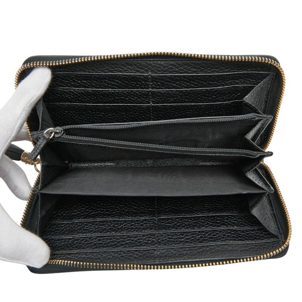 Gucci Navy Leather Long Wallet (Bi-Fold) (Pre-Owned)