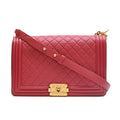 Chanel Red Color Leather Shoulder Bag (Pre-Owned)