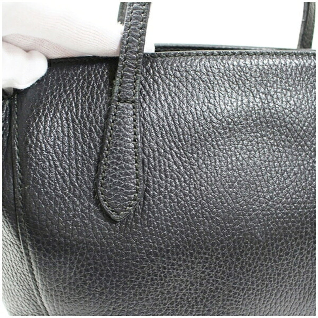 Gucci Dark Navy Leather Handbag Shoulder Bag (Pre-Owned)