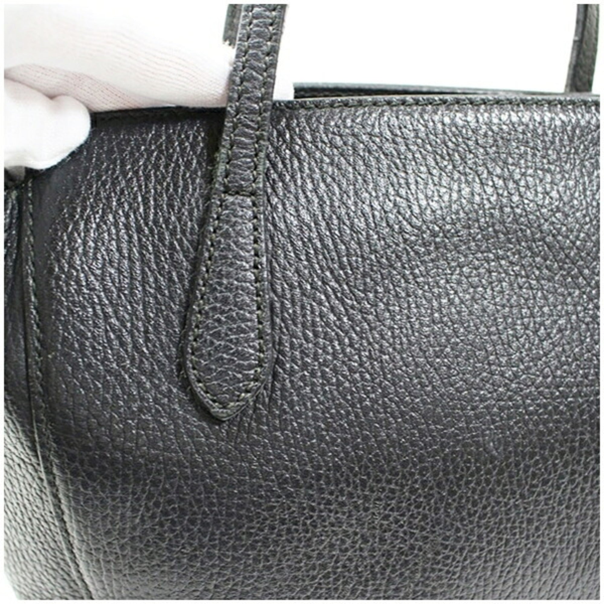 Gucci Dark Navy Leather Handbag Shoulder Bag (Pre-Owned)