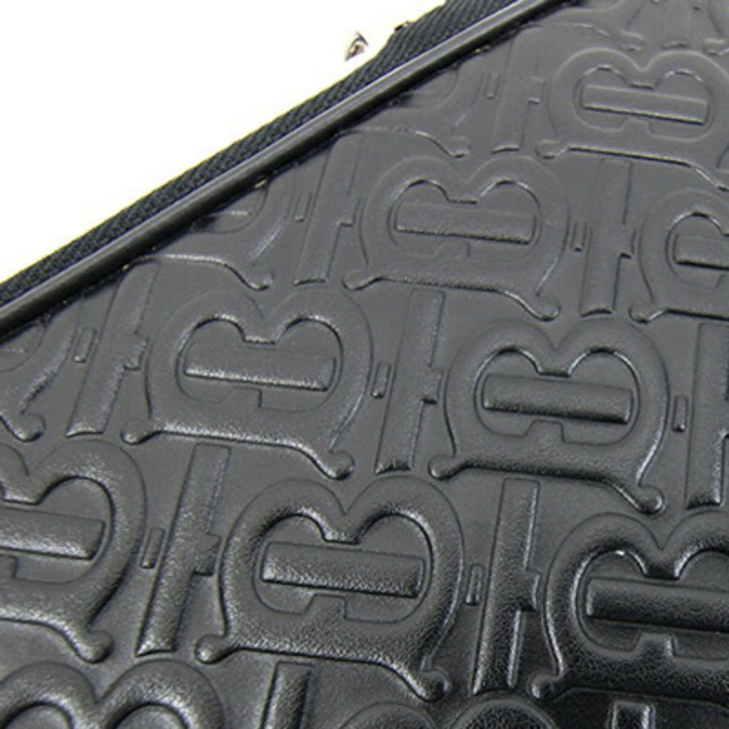 Burberry Black Leather Clutch Bag Document Case (Pre-Owned)