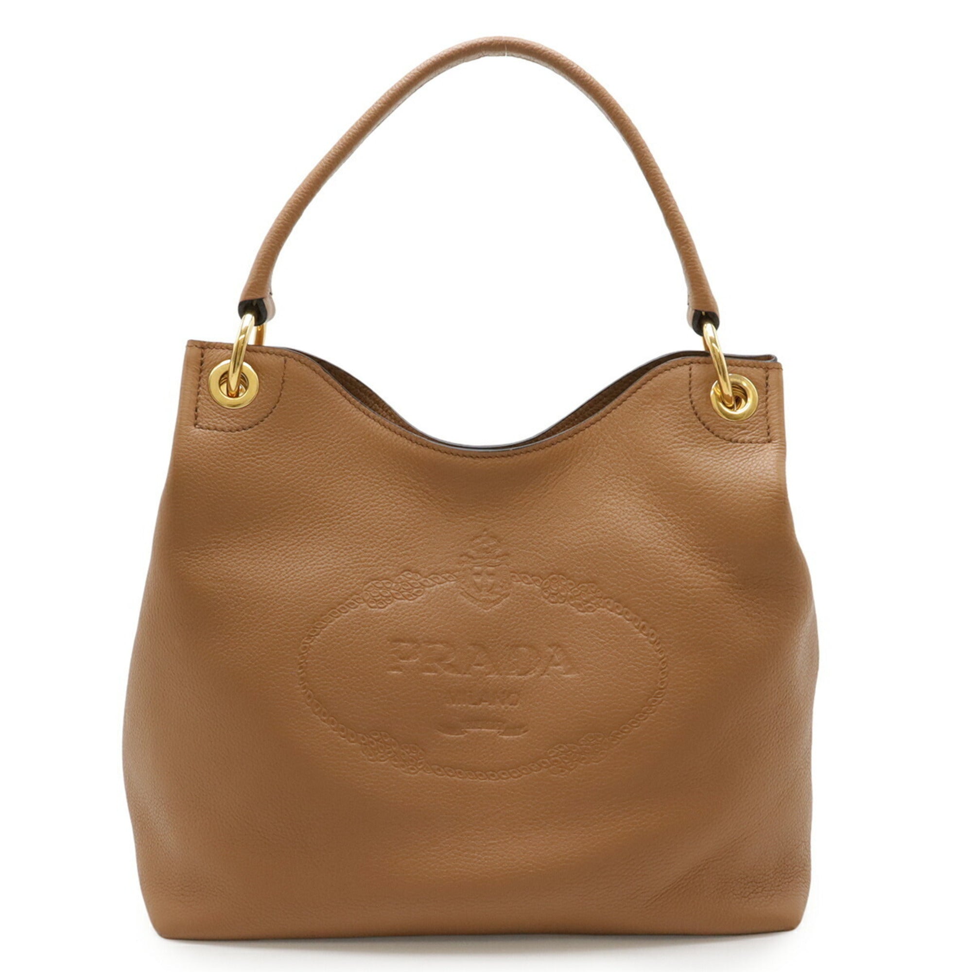 Prada Camel Leather Shoulder Bag (Pre-Owned)