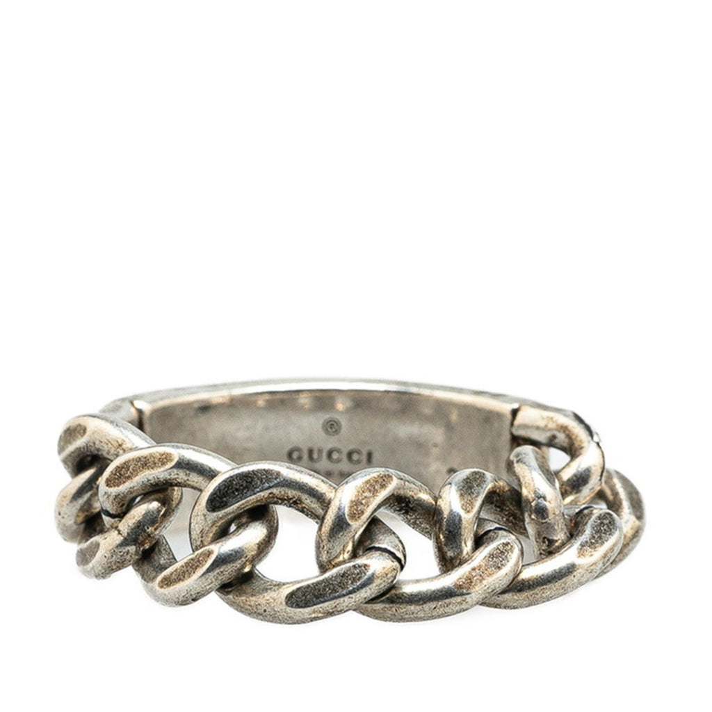 Gucci Silver Black Silver 925 Band Ring (Pre-Owned)