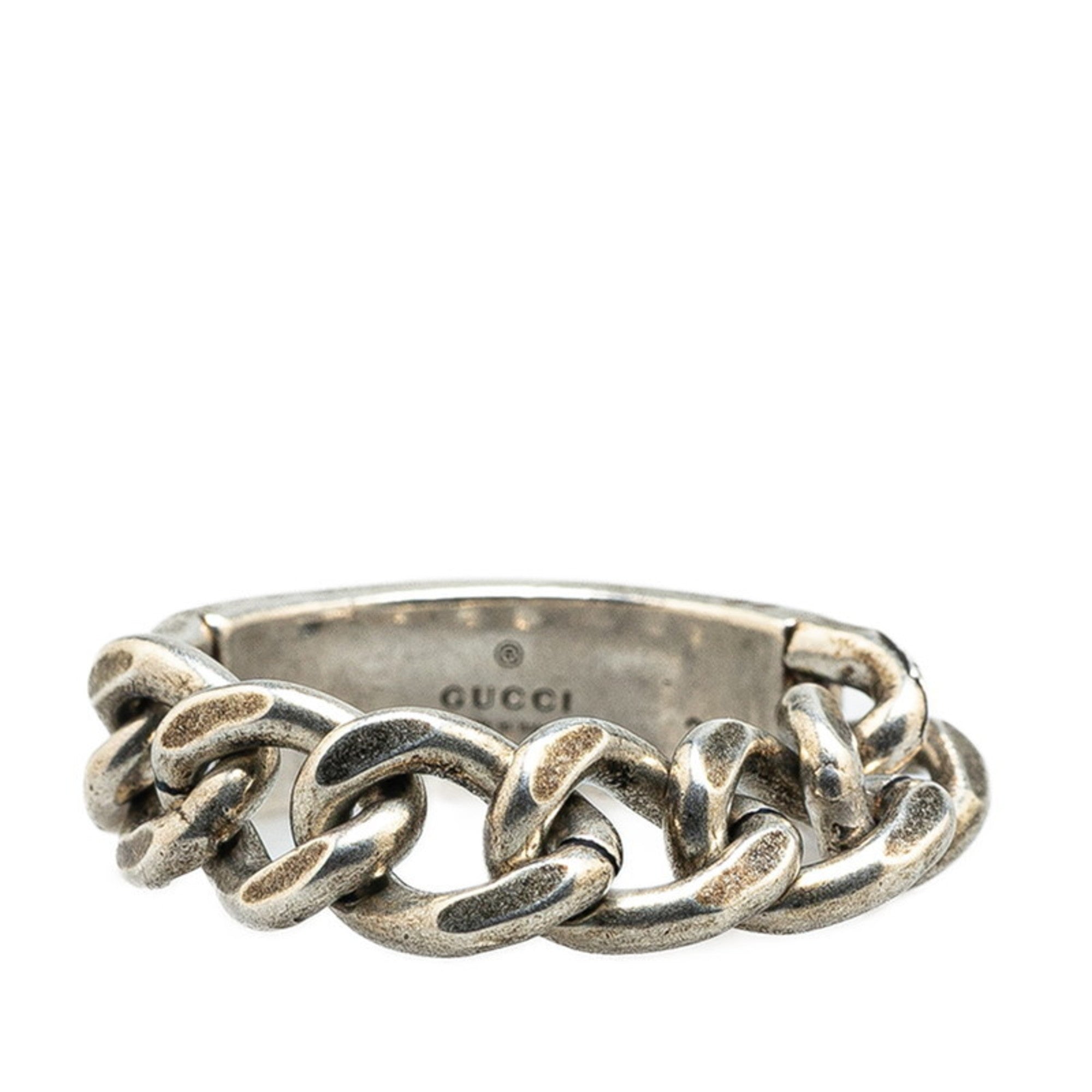 Gucci Silver Black Silver 925 Band Ring (Pre-Owned)