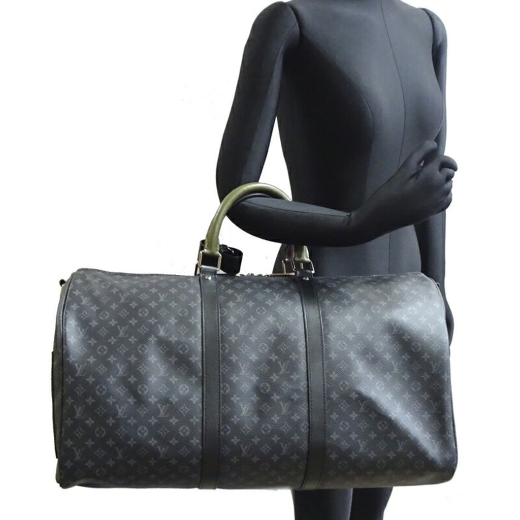 Louis Vuitton Collection Black Brown Green Monogram Eclipse Boston Bag (Pre-Owned)