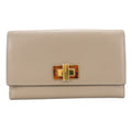 Fendi Beige Grayish Leather Wallet (Bi-Fold) (Pre-Owned)