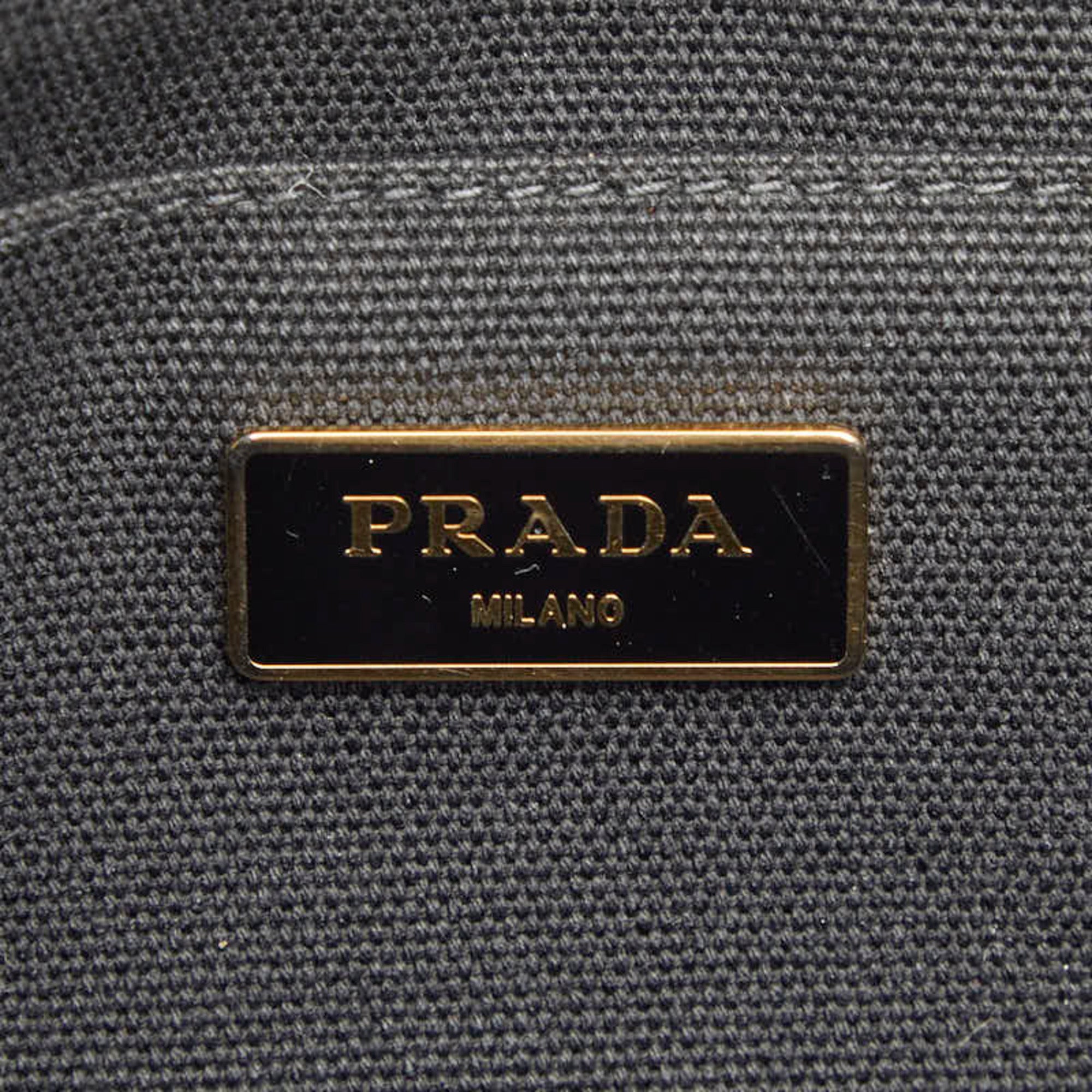 Prada Black Canapa Canvas Handbag (Pre-Owned)