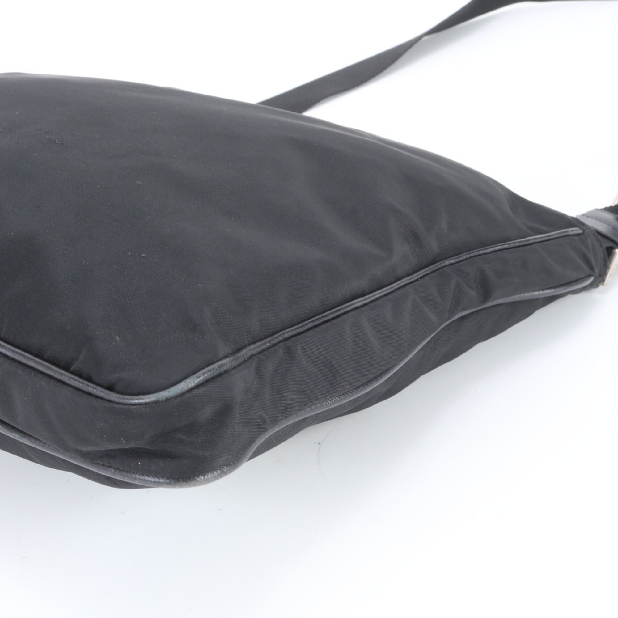 Prada Black Nylon Leather Shoulder Bag (Pre-Owned)