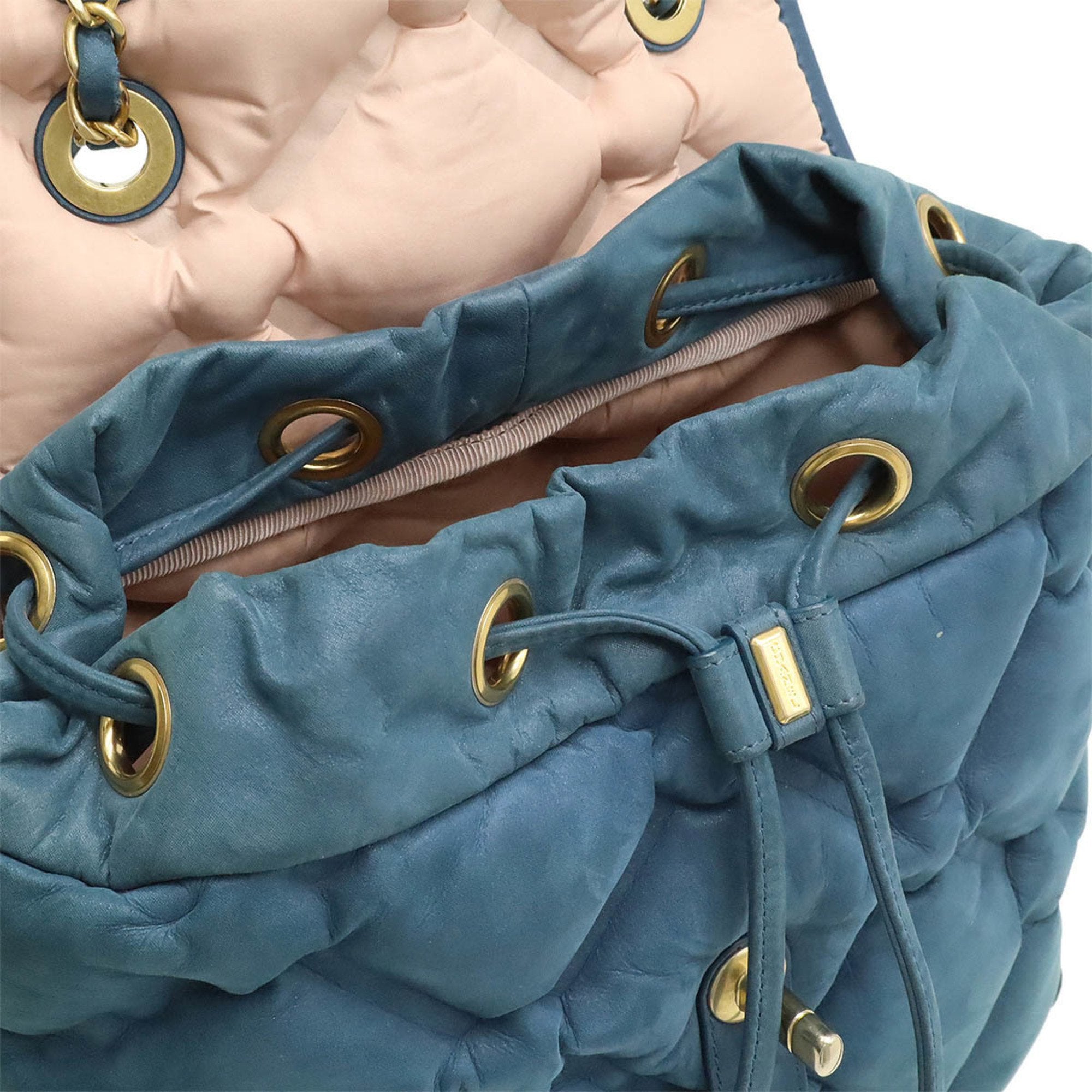 Chanel Blue Pink Leather Backpack (Pre-Owned)