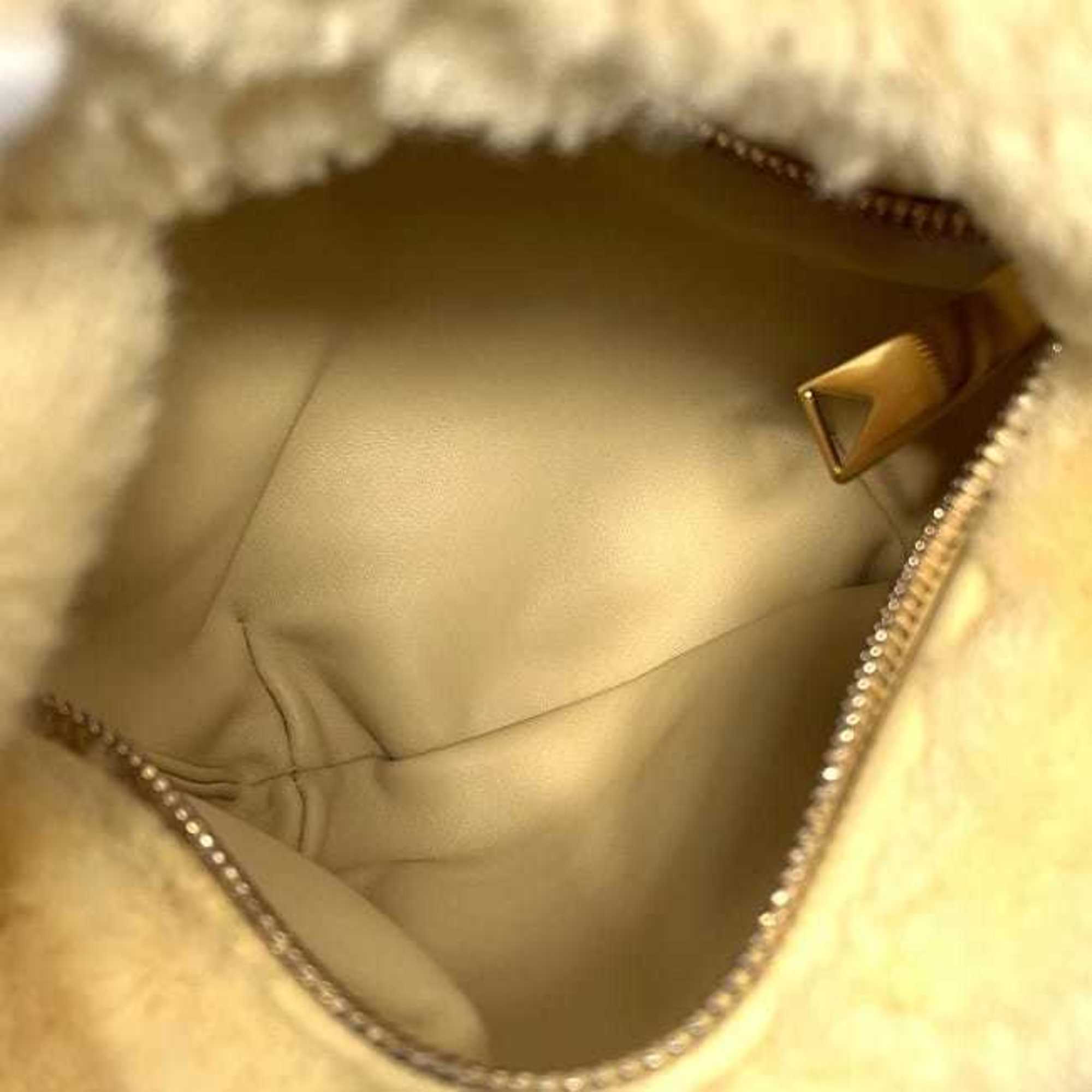 Bottega Veneta Beige Yellow Fur Handbag (Pre-Owned)