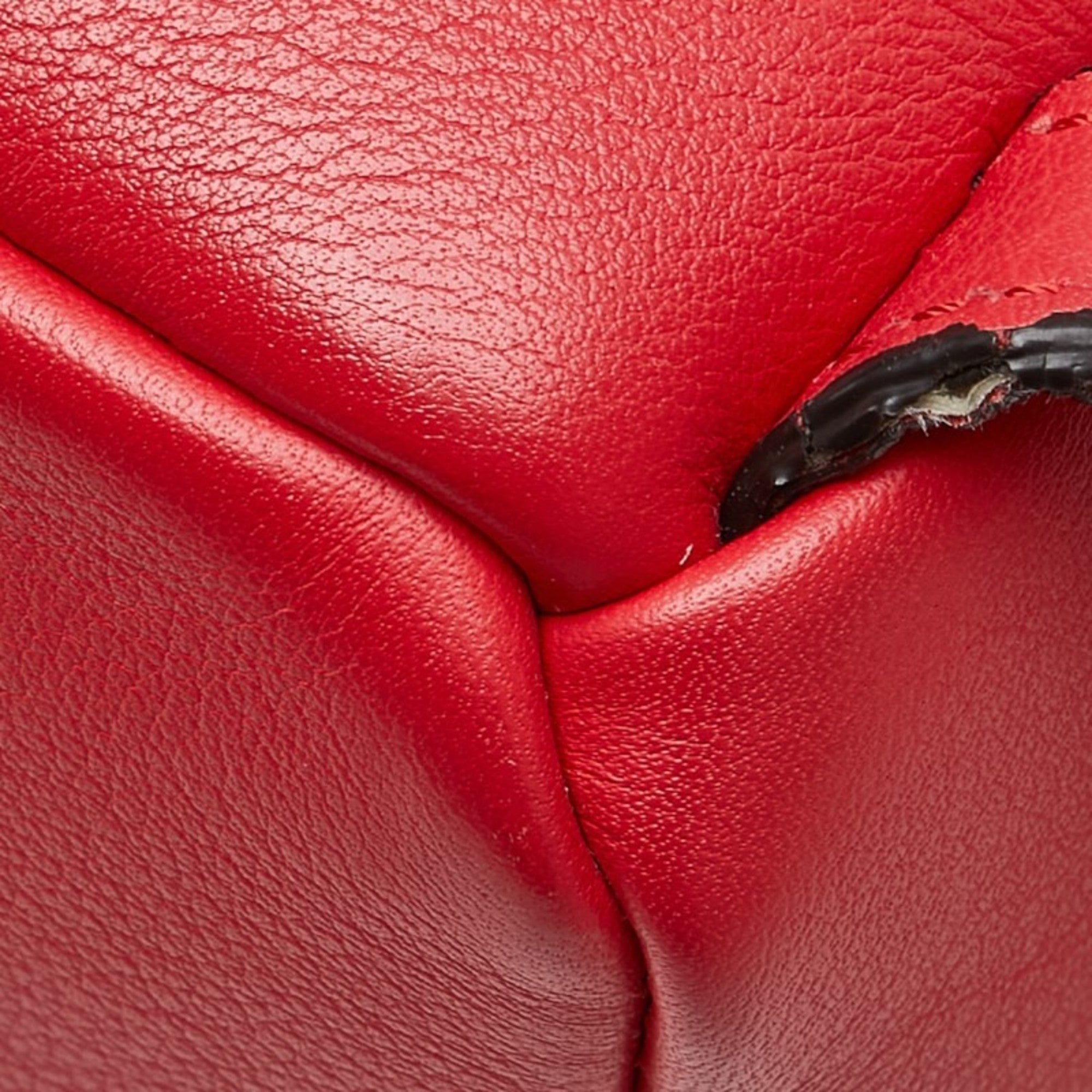 Fendi Red Color Leather Backpack (Pre-Owned)