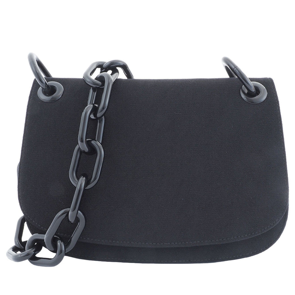 Prada Black Canvas Shoulder Bag (Pre-Owned)