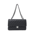 Chanel Black Bordeaux Grained Calfskin Shoulder Bag (Pre-Owned)