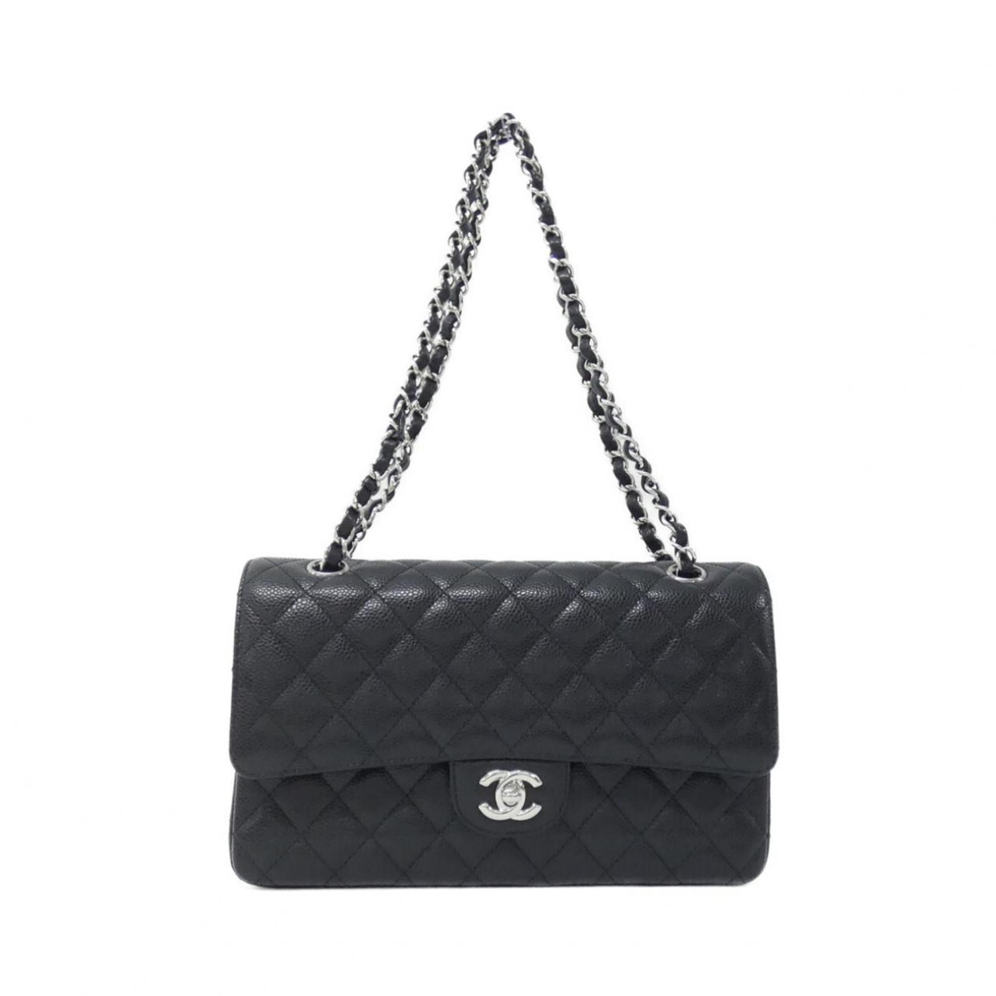Chanel Black Bordeaux Grained Calfskin Shoulder Bag (Pre-Owned)