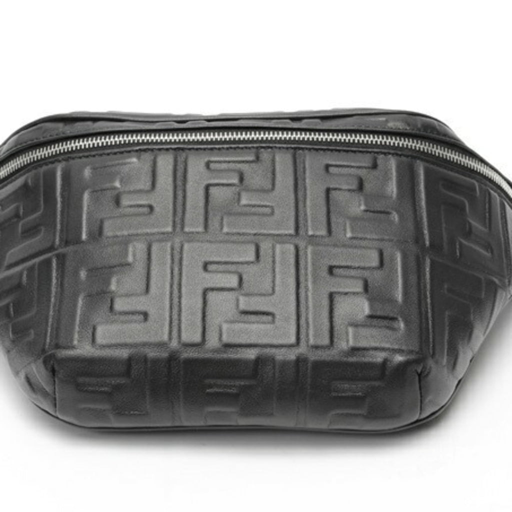 Fendi Black Leather Fanny Pack Sling Bag (Pre-Owned)